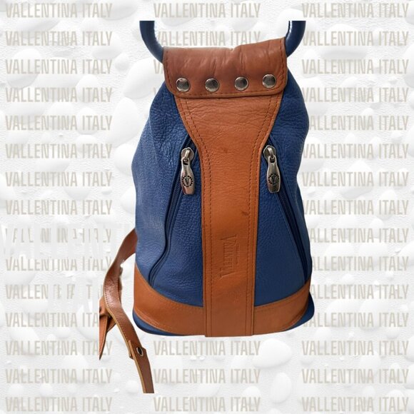 VINTAGE Valentina Italy Heavy Pebbled Leather Bag Rare Colour! - Picture 5 of 10
